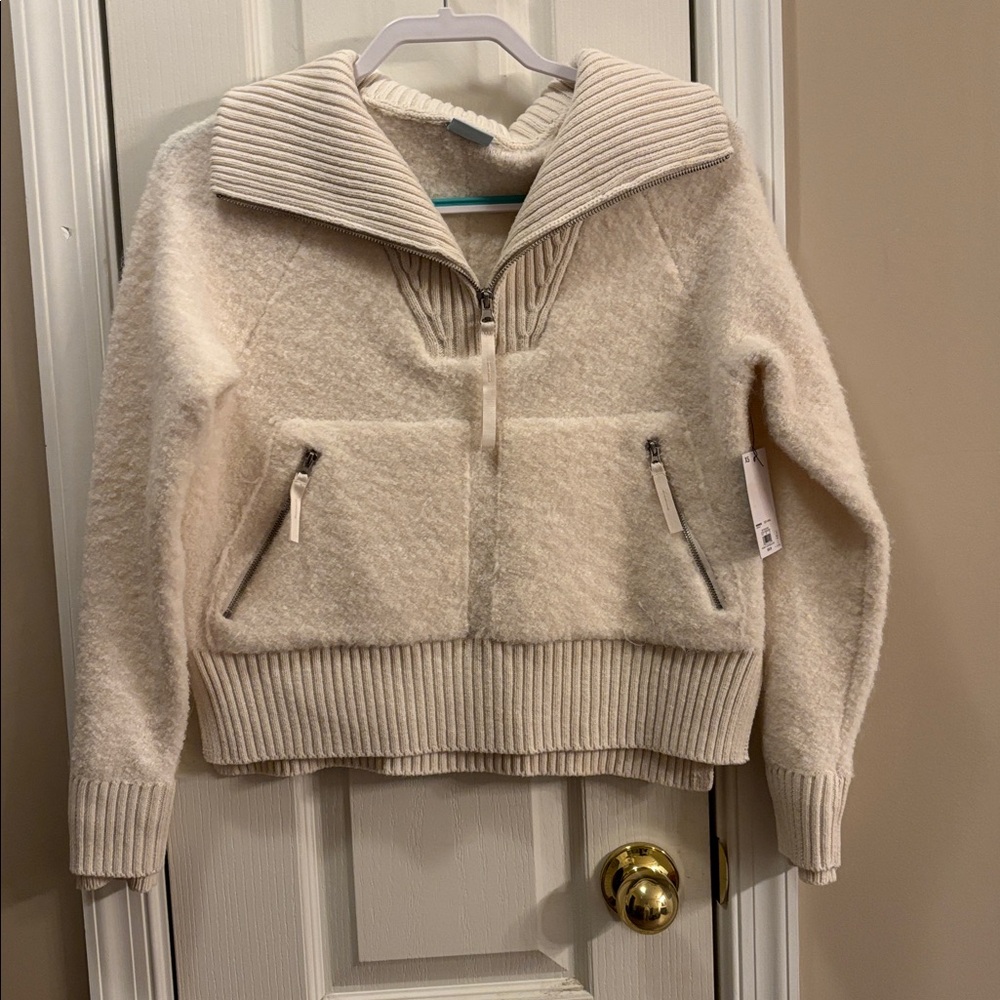 FLX Cozy Cream Half-Zip Sweater SIZE XS